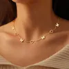 Pendant Necklaces Stainless Steel Elegant Butterfly Stitching Hearts Tiny Pendants Choker Chain Necklace For Women Jewelry Dropshipping R230612