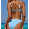 Bustiers korsetter Kvinnor Badkläder Fashion Bikini Set For Women Sexig baddräkt Push Up Two Piece Bikinis Bathing Swimming Female thong KN16