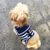 Vêtements pour chiens de compagnie Marine Style Laisse Harnais Doux En Plein Air Marche Gilet Collier Pour Teddy Pomeranian Chihuahua Chien Fournitures