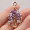 Pendant Necklaces Citrine Amethyst Clear Quartz Natural Stone Drop Heart Crafts DIY Jewelry Making Necklace Earring Accessories Gift Party