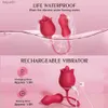 3-in-1-Rose-Spielzeug-Vibrator für Frauen, Zunge lecken, Klitoris-Stimulator, stoßender G-Punkt-Dildo, Klitoris-Nippel-Licker für Frauen, Waren L230518