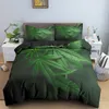 Ensembles de literie Green Nature Weed Leaves Luxury Set 2 3Pcs Adulte Housse de Couette Simple Double King Queen Size Literie Home Textile 230609