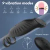 HESEKS Male Remote Vibrating Cock Silicone Sleeve Ring Delay Ejaculation Penis Enlargement Sex Toys For Men Testicle Vibrator L230518