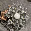 Lustres modernos 9W LED lustre de cristal pingente em forma de flor luminária para decoração de corredor