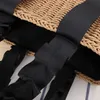 Bolsas de mão de palha trançadas de verão para mulheres 2022 Bohemian Beach Tote Shopper Purses Boho Paper Knitting Basket Shoulder Bag Clutch New