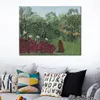 Jungle paysage toile Art forêt tropicale avec des singes Henri Rousseau peinture à la main beau décor de salle familiale