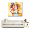 Modern Abstract Canvas Art Jazz on The Square Pittura a olio fatta a mano Decorazione da parete contemporanea