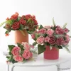 Fleurs séchées Vases artificiels pour la décoration de la maison Guirlande de Noël Fausses plantes Mariée de mariage en plein air Boîte-cadeau bricolage Bouquet de pivoines en soie
