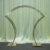 Party Decoration Table Centerpieces Luxury Plating Shiny Gold Flower Arch Stand For Wedding Event Anniversary Background Decor Road Lead