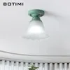 Plafonniers BOTIMI campagne avec abat-jour en verre dépoli pour allée lampes en métal vert luminaires de balcon