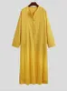 Vêtements ethniques Robes pour hommes musulmans bas arabe chemise rayée manches longues caftan rétro 2023 islamique arabe mâle Jubba Thobe