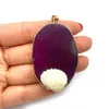 Pendant Necklaces 1pcNatural Stone Agate Oval Necklace Electroplating DIY Design Charms Jewelry Making Earrings Bracelet Woman Accessories