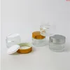 12 x 50g pot en verre transparent pot crème de soin de la peau bouteille rechargeable contenant cosmétique outil de maquillage avec couvercle en plastique pour emballage de voyagegood swrif