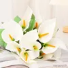 Getrocknete Blumen Kopf weiße Calla künstliche Lilie Blumenstrauß gefälschte Blume DIY Braut Hochzeit Party Home Dekoration