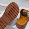 Clea Padded Flat Slides tofflor Läder Insula Platform Sandaler Canvas Triomphe Stamped Open Toe Luxury Designer For Women Holiday Flats Sandaler Factory Factorwear