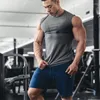 Hommes débardeurs couleur unie hommes haut 2023 musculation serré maillot de bain Gym Muscle mâle mode o-cou course sport sans manches