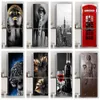 Black Cool Refrigerator Stickers Full Door Mural Cover Adhesive PVC Photo Wallpaper Sticker for Fridge Kitchen Decor Waterproof