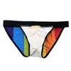 Rainbow Bikini Męskie Budzki Męskie Briefy pływające pchaj tanga seksowne puszki gejowskie do kąpieli do kąpieli szorty plażowe Desmiit 2023 230612