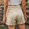 Damesshorts ultradunne cargo kofferlijn effen kleur casual zomer zakknop korte mouwen damespanty cortos 2023 P230606