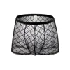 Onderbroek Mannen Visnet Ondergoed Doorzichtige Boxer Slips Mannelijke Sexy Slipje Erotische Lingerie Transparante Mesh Shorts Dun