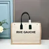 Damenmode-Stickerei-Handtasche Rive Gauche Tote Herren Designer-Geldbörse Clutch-Taschen Webleinen quadratisch Luxus Große Taschen Canvas Umhängetasche Schultertasche Wochenende Strandtasche