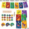 Sacs d'emballage Flcolor dessin animé dinosaures mignons couleur de l'eau impression bonbons fruits de la paix cadeau papier Kraft livraison directe Otkag