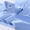 Casual overhemden voor heren Heren 2023 Katoen Zakelijk overhemd met knopenrevers Lange mouw Ademend Oxford Roosterwerk Wit