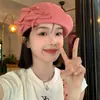 Berets Lovely Y2K bow suitable for women in spring and summer Korean version painter hat Japanese big head retro Beret G230612
