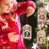 Noël en bois creux arc pendentif chambre décor arbre scène décorations fournitures en gros