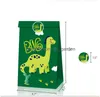 Present Wrap Flcolor Cartoon Cute Dinosaurs Water Color Printing Candy Peace Fruit Kraft Papperspåsar Drop Leverans Ottk4