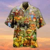 Mäns avslappnade skjortor 3D öltryck skjorta för män mode hawaiian mäns överdimensionerade andningsbara vänd ner toppar streetwear manliga kläder