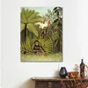 Jungle paysage toile Art les singes dans la Jungle Henri Rousseau peinture fait à la main beau décor de salle familiale