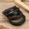 Charm Bracelets 2023 Jewelry Handmade Weave Leather Bracelet Men Vintage Cuff Magnet Pulsera Hombre