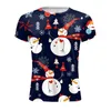 Men's T Shirts Men Autumn Winter Casual Short Sleeve Christmas 3D Printed Fashion Top Blouse Lightweight Tops Summer