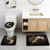 Mats gyllene delfin tryckt badrum badrummatta toalett mattor mattor badrum set med dusch gardin non glid toalett badrum fotmatta