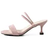 Sandali Marlisasa Donna Classic Pink Comfort Light Weight Slip On Ladies Casual Sweet Black Heel Sandales Femmes H5904