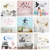 Kawaii Custom Name Wall Sticker Adesivi personalizzati Decalcomania unicorno per la decorazione della camera dei bambini Carta da parati Poster Baby Mural