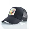 Ball Caps Breathable Mesh Baseball Cap Snapback Trucker Men Parrot Patch Visor Hat Women Outdoor Streetwear Hip Hop Bones