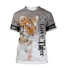 Men's T Shirts Heavy Cotton Shirt Hoodies For Men Short Sleeve 3D Tiger Print Men's Top Thin Casual Lady Compression