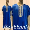 Abbigliamento etnico 1 pezzo lucido maniche corte musulmano Jubba Thobe uomo Pakistan Djellaba lusso saudita Abaya marocchino tessitura vestaglia Eid/Ramadan