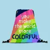 LGBT Drawstring Bag Pride Rainbow Design Creative Storage Bag Homosexual Polyester Stretch Backpack