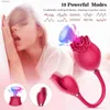 Rose Vibrator Clitoral Sucking Vibrator Rose Toys with Vibrating Egg Suction Vaginal Anal Stimulator Adult Sex Toy for Women L230518