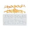 Baking Moulds 2023 European Style Embossed Retro Po Frame Fondant Silicone Mold Baroque Cake Lace Border Decoration