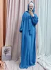 Etnik Giyim Eid Müslüman Dua giysi Abaya Elbise Kadınlar Niqab Burka Suudi Arabistan Bıçağı Long Khimar Ramazan Jilbab ibadet Robe 2023