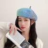 Berets New gradual change Beret autumn winter new Japanese knitting wild face small and lovely female popular paint hat G220612