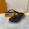 Designer Summer Luxury Brand Sandals Shoes Calfskin Leather Thongs Flip Flops Men Slippers Slip On Beach Slide Flats Boy's Casual Walking EU38-46.Original BOX