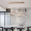 Lustres Moderne Minimaliste De Luxe LED Suspension Pour Salle À Manger Cuisine Salon Plafond Lustre Or Design Suspension Lumière