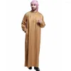 Vestuário étnico Muçulmano Arábia Mens Robe Dishdasha Thoub Oração Islâmica Jubba Abaya Árabe KaftanThobe Jilbab Djellaba