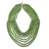 Kettingen Maat Voor Facet 4 65 8mm Groen Multi-gelaagd Snijden Glas Steen Handleiding Diy Ontwerp Crystal Ketting 17-25inch Gem