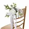 Dekoracyjne kwiaty przejścia ślubne krzesło kwiatowe dekoracje oblubienicy oblubieńca
